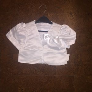 Size 4 girls white satin bolero jacket